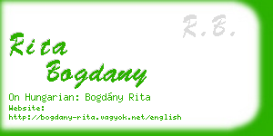 rita bogdany business card